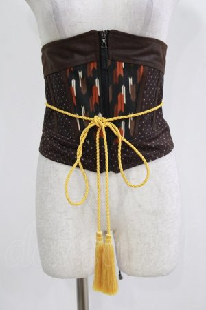 画像: Qutie Frash / 矢絣コルセット  ブラウン H-26-03-03-021-QU-ZA-KB-ZH