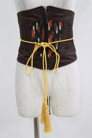 画像: Qutie Frash / 矢絣コルセット  ブラウン H-26-03-03-023-QU-TO-KB-ZH