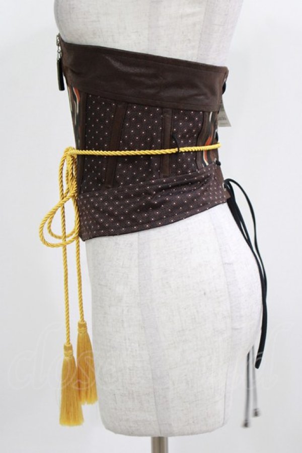 画像2: Qutie Frash / 矢絣コルセット  ブラウン H-26-03-03-023-QU-TO-KB-ZH (2)