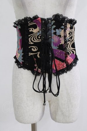 画像: Qutie Frash / リボン帯コルセット  黒 H-26-03-03-025-QU-ZA-KB-ZH