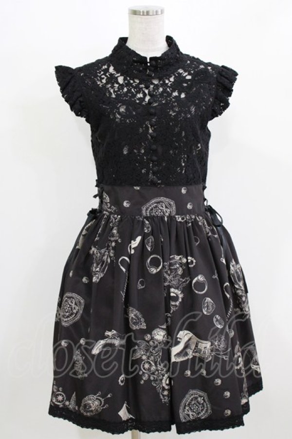 画像1: elements,H / ANTIQUE MOTIFワンピース  ブラック H-26-03-04-1029-PU-OP-KB-ZH (1)