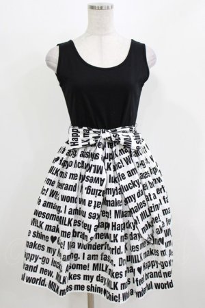 画像: MILK / Messageキャミワンピース  ブラックプリント H-26-03-04-1031-ML-OP-KB-ZH