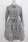 画像1: MILK / ギンガムロングワンピース  ブラック H-26-03-04-1033-ML-OP-KB-ZH (1)