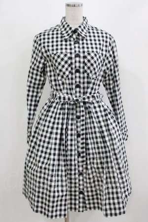 画像: MILK / ギンガムロングワンピース  ブラック H-26-03-04-1033-ML-OP-KB-ZH