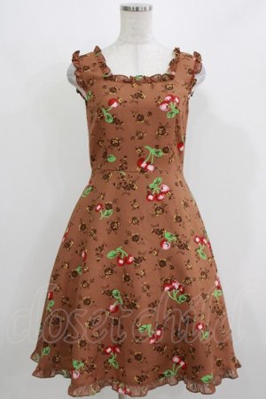 画像: MILK / チェリーローズワンピース  キャラメル H-26-03-04-1039-ML-OP-KB-ZH