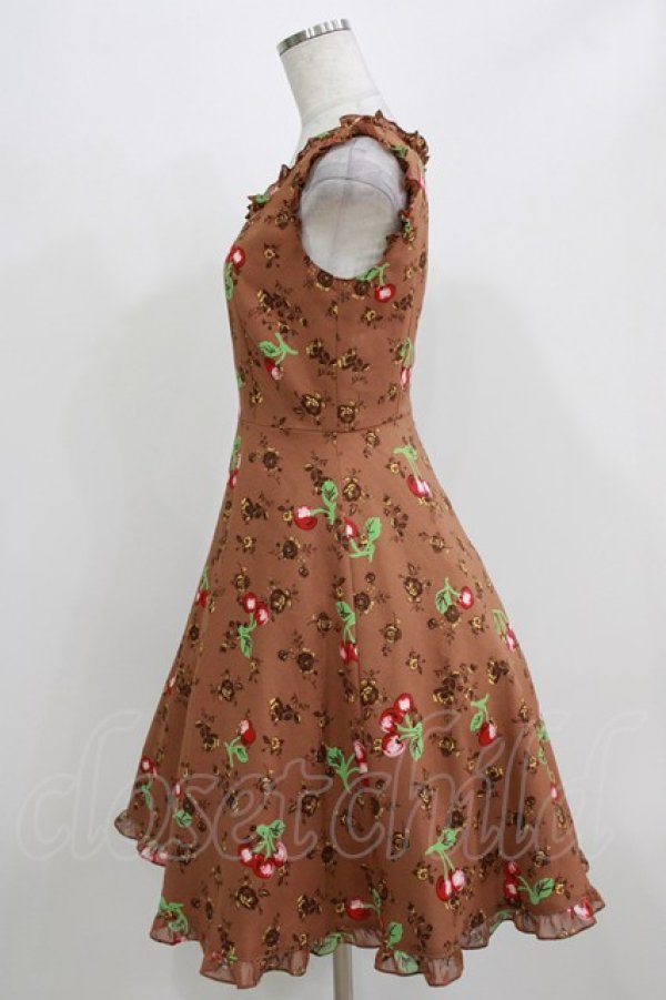 画像2: MILK / チェリーローズワンピース  キャラメル H-26-03-04-1039-ML-OP-KB-ZH (2)