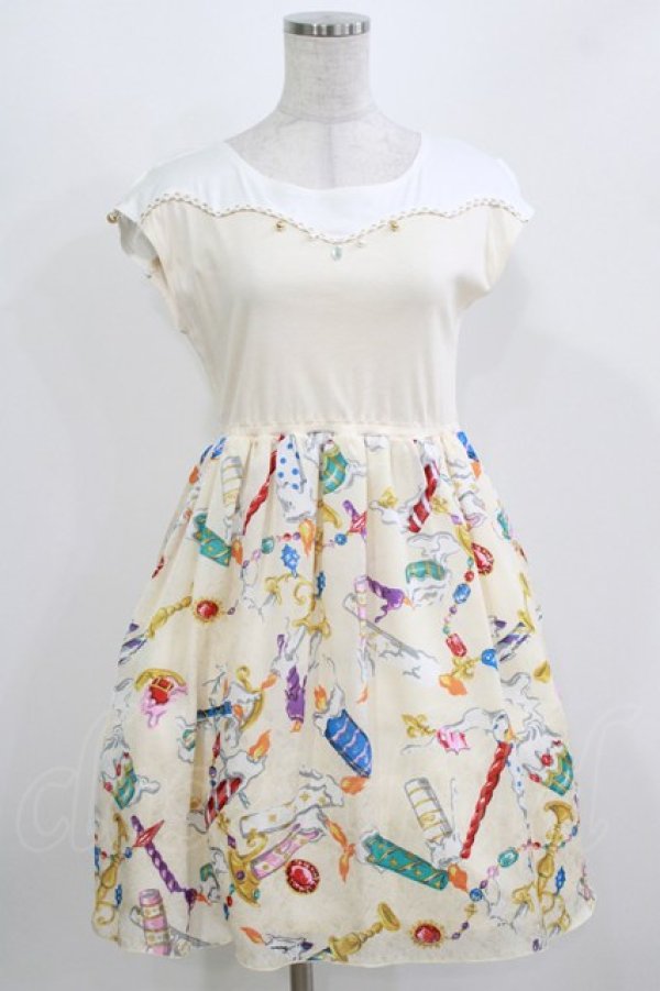 画像1: MILK / キャンドルハーフワンピース  アイボリー H-26-03-04-1045-ML-OP-KB-ZH (1)