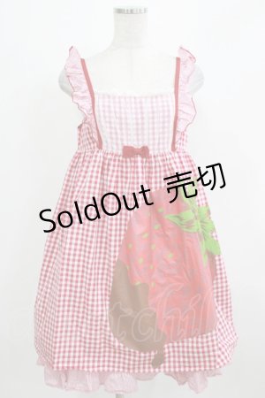 画像: Emily Temple cute / メルティショコラストロベリーフリルキャミワンピース  赤 H-26-03-04-1054-ET-OP-KB-ZH