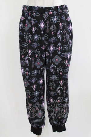 画像: Drug Honey / アンティークブローチ柄パンツ  黒 H-26-03-04-1006-PU-PA-KB-ZH