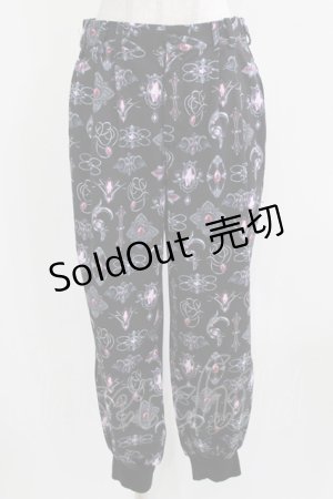 画像: Drug Honey / アンティークブローチ柄パンツ  黒 H-26-03-04-1006-PU-PA-KB-ZH