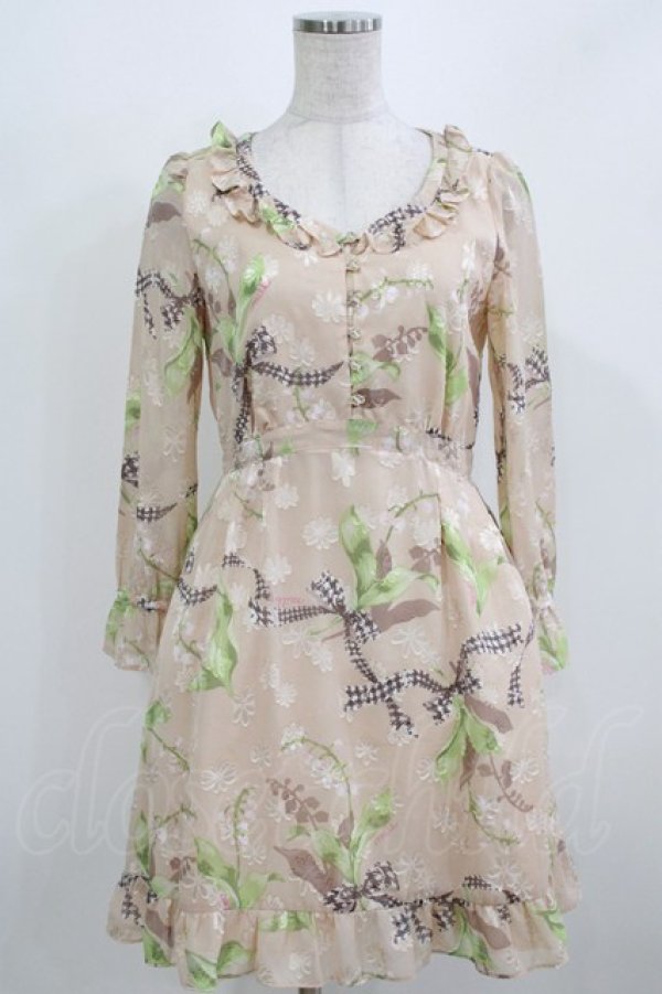 画像1: MILK / Lilybellシアードレス  ハニーベージュ H-26-03-04-1057-ML-OP-KB-ZH (1)