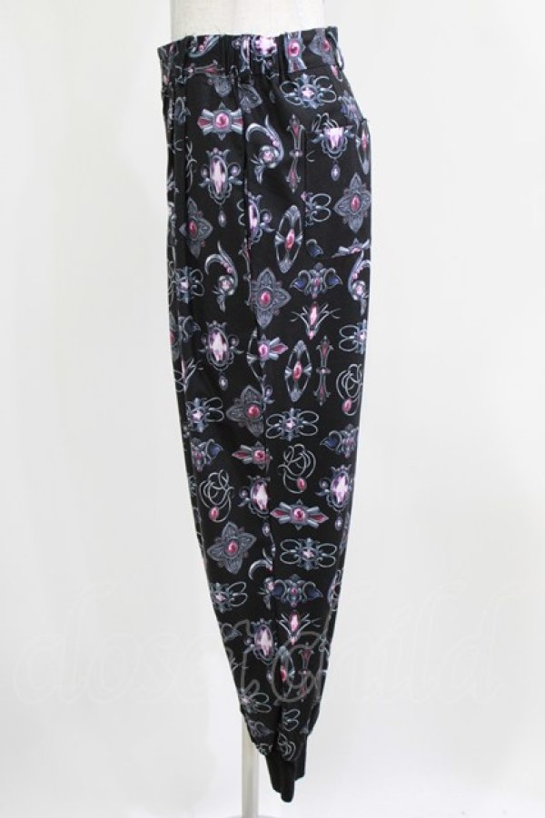 画像2: Drug Honey / アンティークブローチ柄パンツ  黒 H-26-03-04-1006-PU-PA-KB-ZH (2)