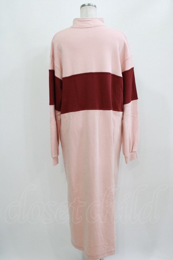 画像3: Candy Stripper / BRAVE DINOSAUR SWEATワンピース 2(M) PINK×BORDEAUX H-26-03-04-1062-PU-OP-KB-ZH (3)