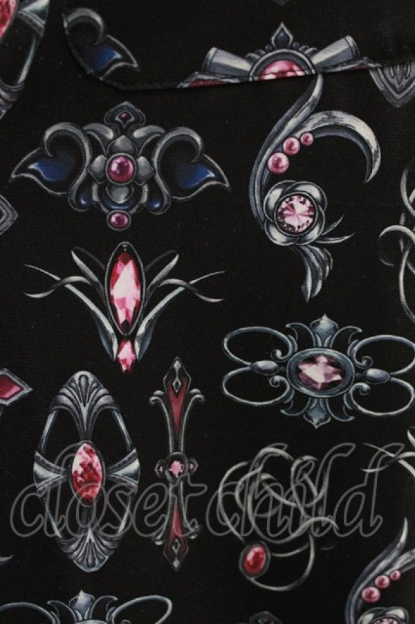 画像4: Drug Honey / アンティークブローチ柄パンツ  黒 H-26-03-04-1006-PU-PA-KB-ZH (4)