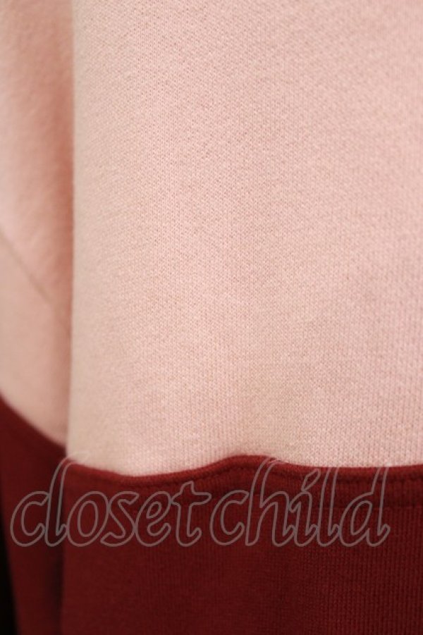 画像4: Candy Stripper / BRAVE DINOSAUR SWEATワンピース 2(M) PINK×BORDEAUX H-26-03-04-1062-PU-OP-KB-ZH (4)