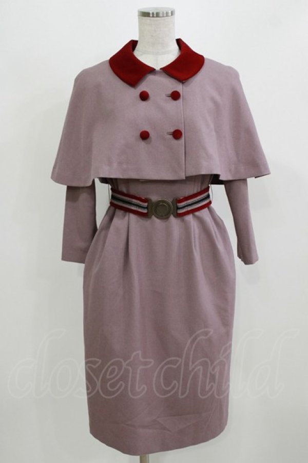 画像1: MILK / キャサリンTwin SET  スモーキーピンク×エンジ H-26-03-04-1064-ML-OP-KB-ZH (1)