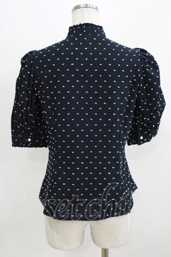 画像3: Sheglit / ドビードットパフブラウス M ネイビー H-26-03-04-1075-EL-TO-KB-ZH (3)