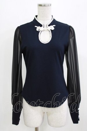 画像: abilletage / チャイナカットソー  ネイビー H-26-03-04-1076-GO-TO-KB-ZH