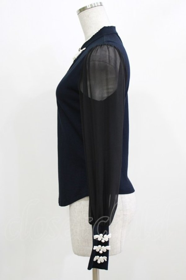 画像2: abilletage / チャイナカットソー  ネイビー H-26-03-04-1076-GO-TO-KB-ZH (2)