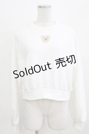 画像: merry jenny / bearスウェットトップス  ホワイト H-26-03-04-1077-LO-TO-KB-ZH