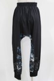 画像3: NieR Clothing / ブロッキングサルエルパンツ  黒×和柄九尾水色 H-26-03-04-1008-PU-PA-KB-ZH (3)