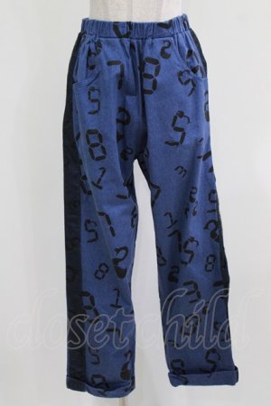 画像: MALKOMALKA / サイドメッシュ総柄パンツ  ブルー H-26-03-04-1013-PU-PA-KB-ZH