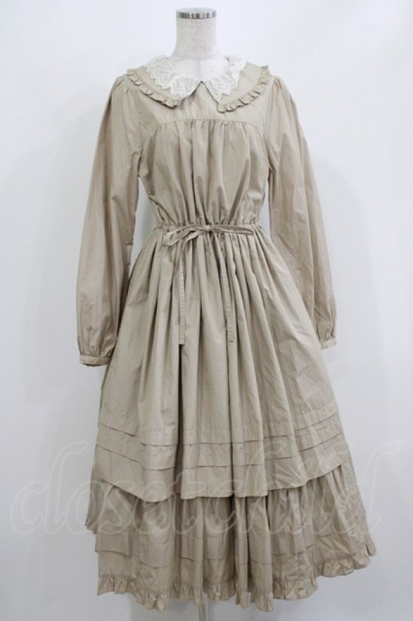 画像1: Maison de minette / ストライプドレス  ベージュ H-26-03-04-1015-LO-OP-KB-ZH (1)