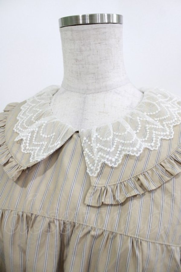 画像4: Maison de minette / ストライプドレス  ベージュ H-26-03-04-1015-LO-OP-KB-ZH (4)