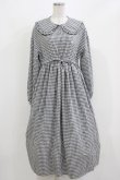 画像1: merry jenny / bear刺繍チェックワンピース  グレー H-26-03-04-1017-LO-OP-KB-ZH (1)