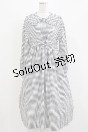 画像: merry jenny / bear刺繍チェックワンピース  グレー H-26-03-04-1017-LO-OP-KB-ZH