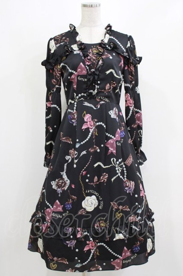 画像1: MILK / ショコラローズプリンセスドレス  ブラックチョコ H-26-03-04-1018-ML-OP-KB-ZH (1)