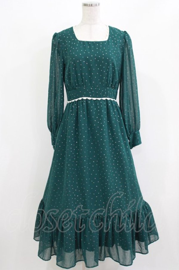 画像1: MILK / レイアドレス  グリーン×ゴールドスター H-26-03-04-1021-ML-OP-KB-ZH (1)