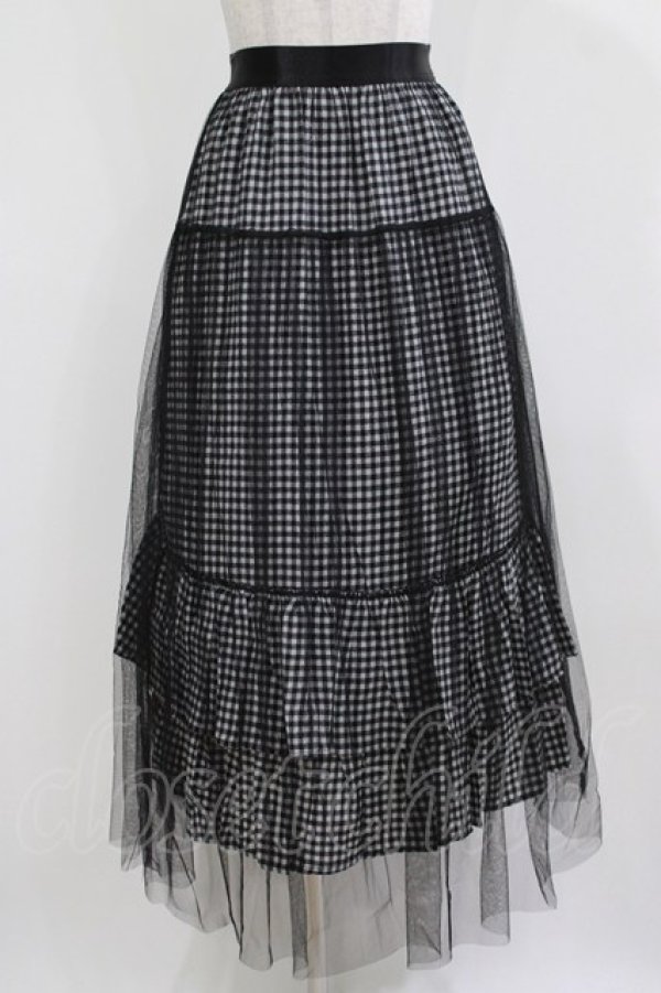 画像1: HELL CAT PUNKS / チュールスカート F 黒×白 H-26-03-04-1023-PU-SK-KB-ZH (1)