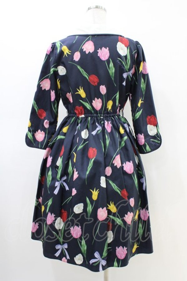 画像2: Emily Temple cute / Tulipワンピース  ネイビー H-26-03-05-034-ET-OP-KB-ZH (2)