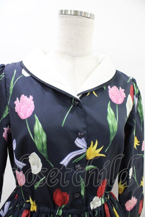 画像3: Emily Temple cute / Tulipワンピース  ネイビー H-26-03-05-034-ET-OP-KB-ZH (3)