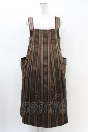 画像: Jane Marple Dans Le Salon / Old England stripe painter's dress M ブラウン H-26-03-05-040-JM-OP-KB-ZH