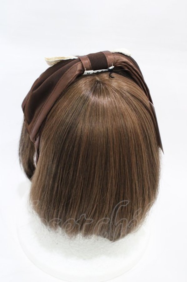 画像2: MARBLE / リボン型クラシカルヘッドドレス  茶 H-26-03-05-006-GO-AC-KB-ZH (2)