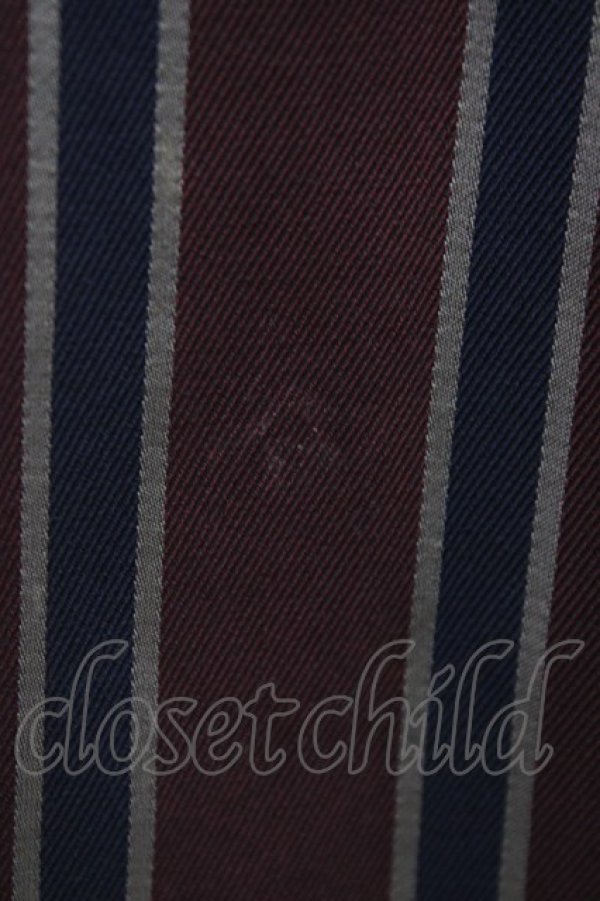 画像3: Jane Marple / レジメンタルストライプジャンパースカート  ボルドー H-26-03-05-042-JM-OP-KB-ZH (3)