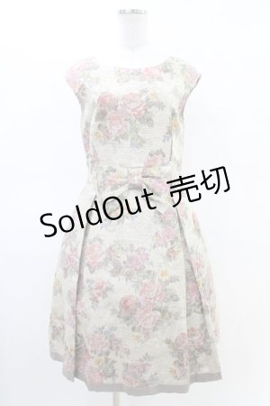 画像: Jane Marple Dans Le Salon / フラワーブーケリネンドレス  ベージュ H-26-03-05-044-JM-OP-KB-ZH