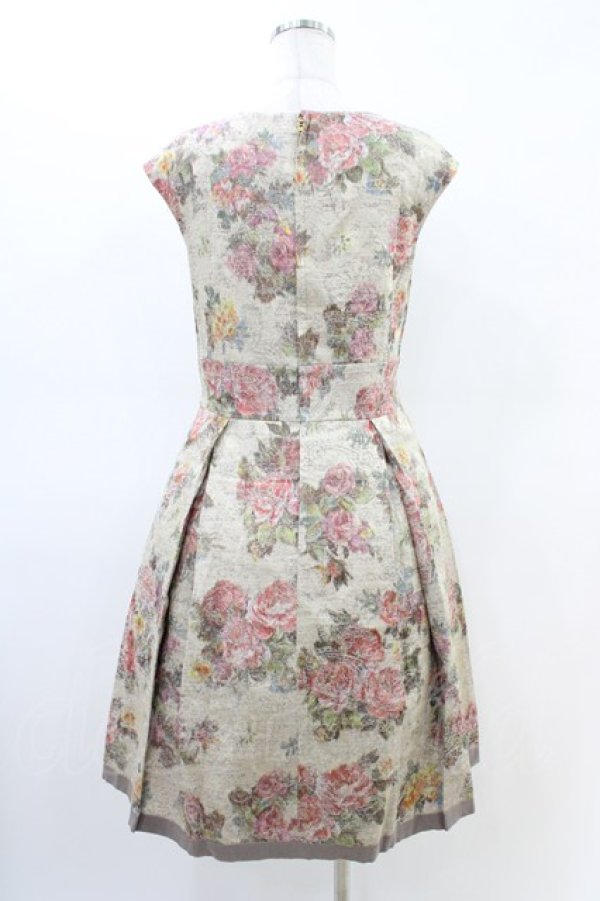 画像2: Jane Marple Dans Le Salon / フラワーブーケリネンドレス  ベージュ H-26-03-05-044-JM-OP-KB-ZH (2)