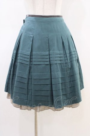 画像: Jane Marple / 配色タックスカート M グリーン×グレー H-26-03-05-045-JM-SK-KB-ZH