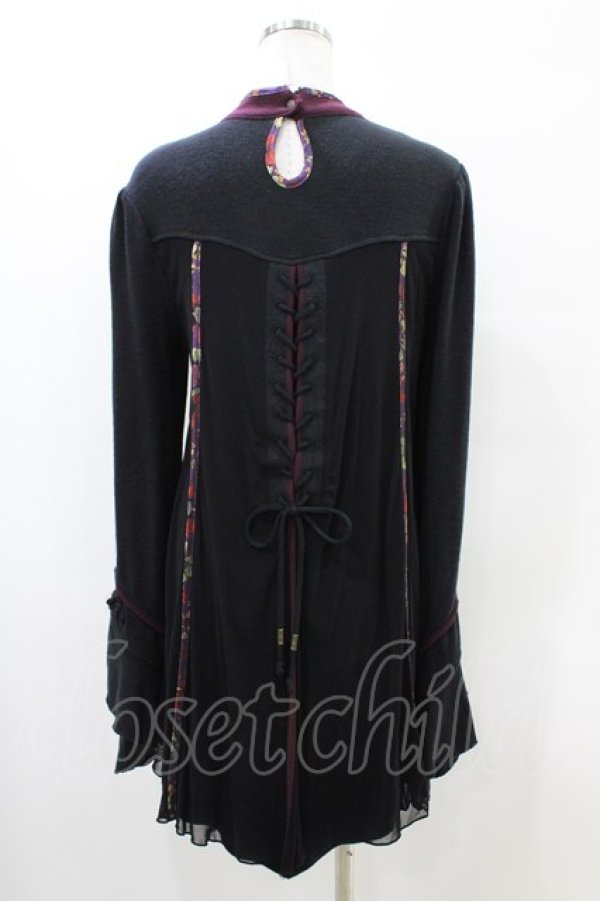 画像2: Ozz oneste / 和チャイナレイヤード風チュニック  ブラック H-26-03-05-054-OO-TO-KB-ZH (2)