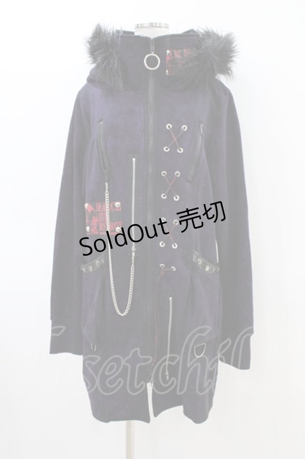 画像1: SEX POT ReVeNGe / ファーフードロングパーカー  パープル H-26-03-05-055-SP-TO-KB-ZH (1)