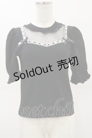 画像: Ank Rouge / チュール切り替えテレコ M ブラック H-26-03-05-1043-CA-TO-NS-ZH