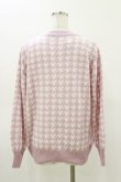 画像2: majoretty / 千鳥格子ニットカーディガン L ピンク H-26-03-05-1046-GO-TO-NS-ZH (2)