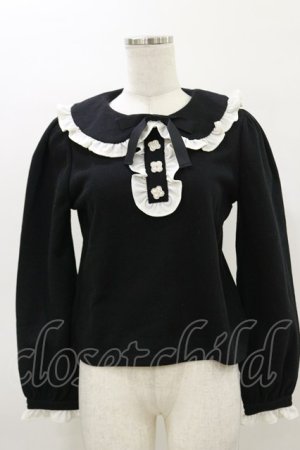 画像: Ank Rouge / フロントビジュー配色フリル M ブラック/オフ H-26-03-05-1047-CA-TO-NS-ZH