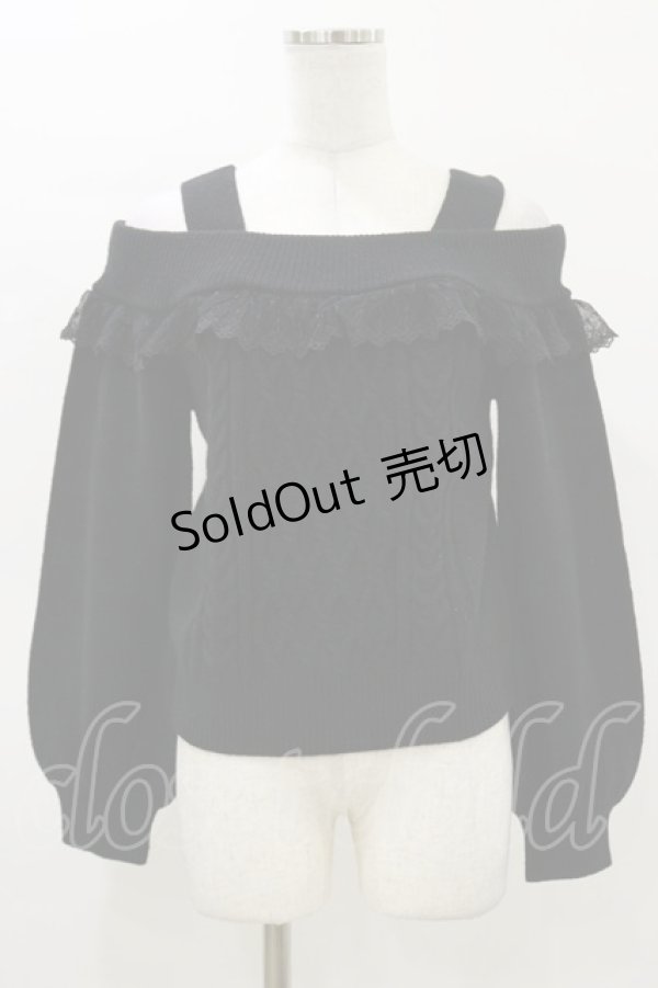 画像1: Ank Rouge / オフショルニット M ブラック H-26-03-05-1048-CA-TO-NS-ZH (1)