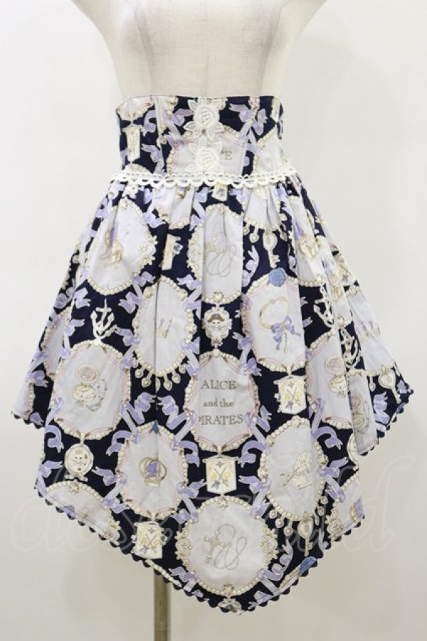 画像1: ALICE and the PIRATES / 宝石柄コルセットスカート Free ネイビー H-26-03-05-1052-PA-SK-NS-ZH (1)
