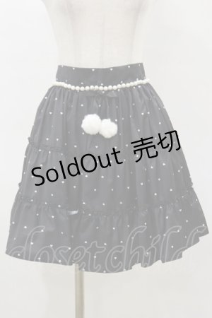 画像: Ank Rouge / ぽんぽんリボンハートdotスカート M ブラック H-26-03-05-1056-CA-SK-NS-ZH