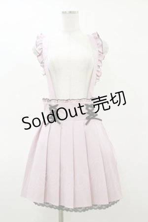 画像: DearMyLove / サス付フリルレースアッププリーツスカート LL ピンク H-26-03-05-1060-EL-SK-NS-ZH